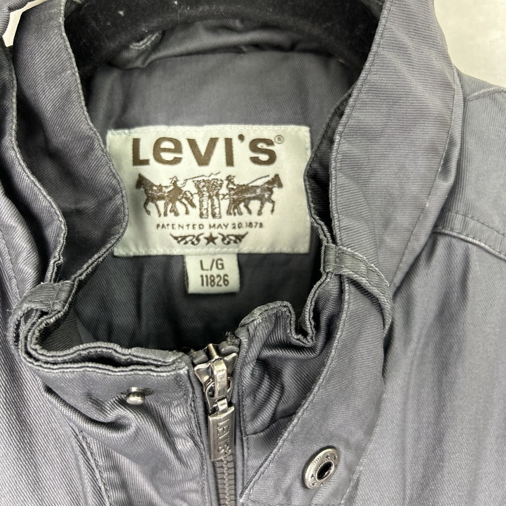 Levi's Strauss Zip Up Jacket Men's Size Large Gray Pockets Coat - Picture 2 of 12